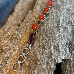 Pretty Sterling Silver and Beaded Bracelet